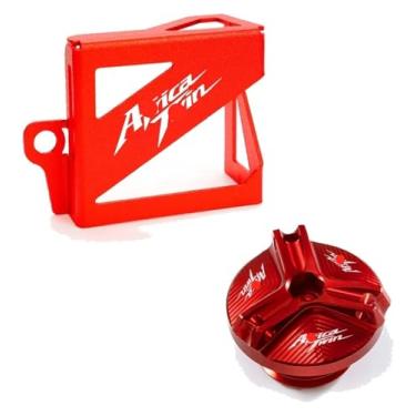 Imagem de Tampa de enchimento de óleo de motor de motocicleta Tampa de reservatório de fluido de freio traseiro compatível com Africa Twin CRF 1100 L CRF1100L Adventure (1 conjunto vermelho)