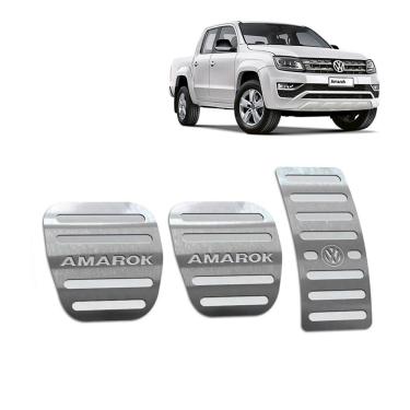 Imagem de Pedaleira Em Aço Inox Amarok 2011 A 2019 Manual Prata