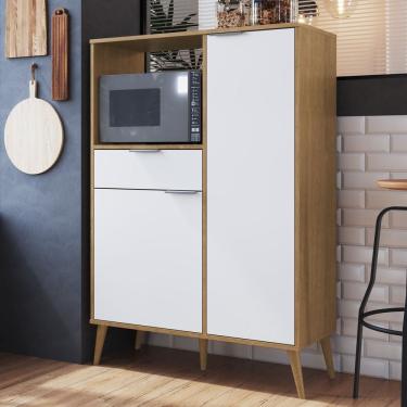 Imagem de Armário Cozinha 1 Gaveta 2 Portas Mdp Nogueira