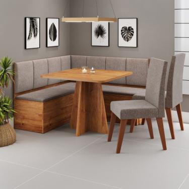 Imagem de Canto Alemão com Baú Syrah com 2 Cadeiras Milão Viero