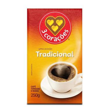 Imagem de Café 3 Corações Torrado E Moído Tradicional A Vácuo - 250G