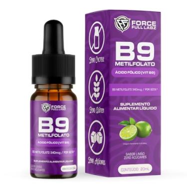 Imagem de Vitamina B9 Metilfolato Ácido Fólico Gotas Sublingual Force Full Labz 20ml
