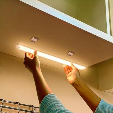 Imagem de Luminária LED 20 cm com Sensor de Movimento – Recarregável, Magnética, 3 Cores – A Febre do TikTok - BRANCA