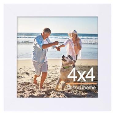 Imagem de decorUhome Porta-retrato 10 x 10 cm, moldura para exibição de fotos 10 x 10 cm, branca, 1 pacote