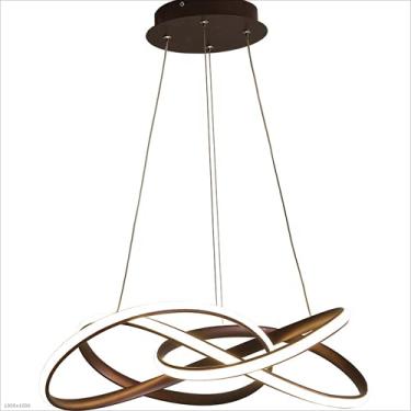 Imagem de Lustre marrom de 64 W com escurecimento, criatividade, sala de estar, alumínio, sílica gel, luzes pendentes, 60 cm, fonte de luz LED, escurecimento contínuo, controle remoto, altura do lustr
