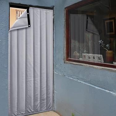 Imagem de Cortinas à prova de som para porta, cortinas com isolamento térmico, painel de privacidade opaco, cortinas de escurecimento de sala de proteção contra o frio à prova de vento de algo