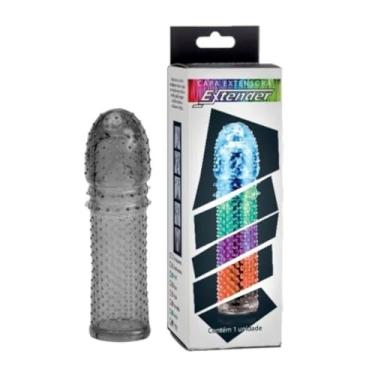 Imagem de Capa Peniana Extender Em Silicone 16 X 4Cm Capa para Pênis com Saliências Estimulantes [PRETO] KT805