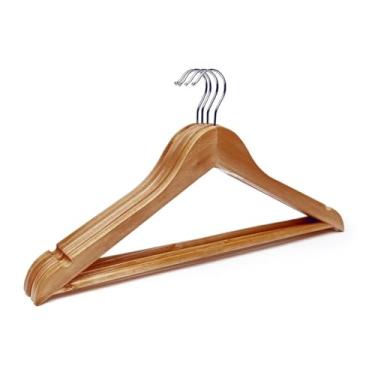 Imagem de Kit 3 Cabides de Madeira Adulto Ideal para Loja de Roupas