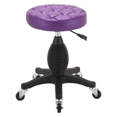 Imagem de WYUYIWH Banqueta de rodinhas com rodas com rodas para salão de beleza, hidráulica, para laboratório, guitarra, laboratório, bancada de trabalho, cadeira giratória ajustável médica