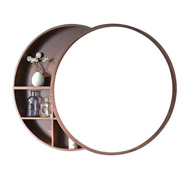 Imagem de Armário suspenso com espelho de parede armário de espelho tipo empurrar e puxar armário de espelho com armazenamento de prateleiras adequado para banheiro banheiro estilo simples (tamanho: 70 cm/27,6