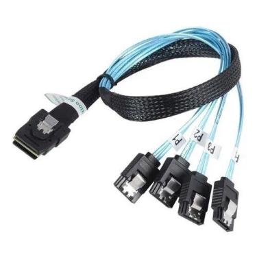 Imagem de Cabo Controladora Mini Sas Sff-8087 Para 4 Sata 7 Pinos - OEM 
