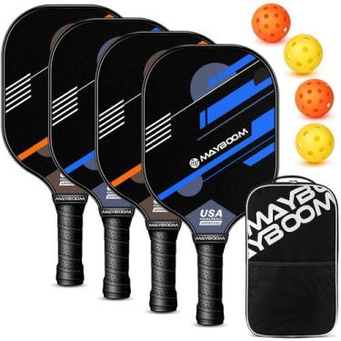 Imagem de Conjunto de pás Pickleball Mayboom, pacote com 4 unidades, fibra de vi