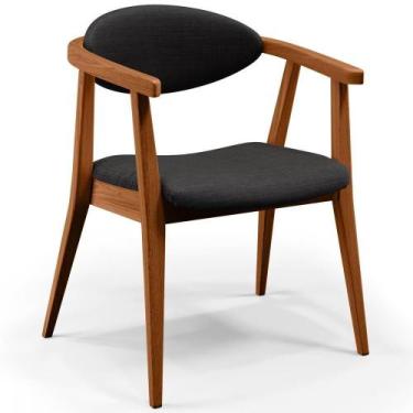 Imagem de Poltrona Cecília Linho Chumbo - LYAM DECOR