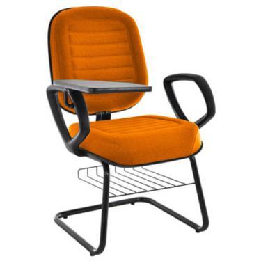 Imagem de Cadeira Escolar Universitária com prancheta para Escolas e Faculdades Linha Blenda Laranja