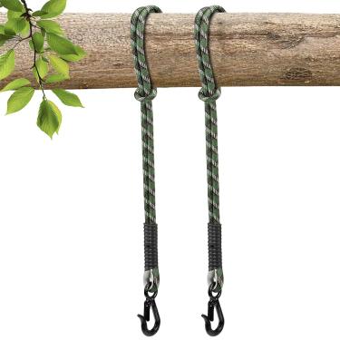 Imagem de Yyiwhmy Pacote com 2 cordas giratórias de camuflagem: tiras resistentes de 160 cm com aderência confortável e ganchos de pressão para balanços de árvores ao ar livre, redes e ioga aérea