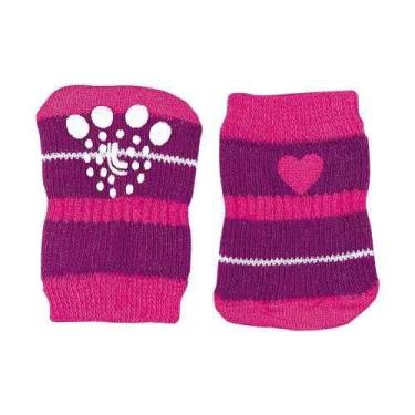 Imagem de Meia Para Pet Cães Gatos Antiderrapante Sapatos Socks Frio Tamanho M  
