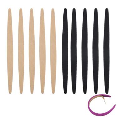 Imagem de ArrErr Pacote com 10 faixas adesivas femininas de substituição, tiras adesivas antiderrapantes para fitas de cetim de 2,5 cm, faixas de cabelo elásticas com nervuras modernas, lisas e rígidas, fitas