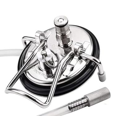 Imagem de Tampa de barril, tampa de barril de carbonatação de aço inoxidável (carbonizador de cerveja) com pedra de difusão de 2 mícrons, conjunto de tampa de carbonatação