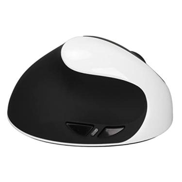 Imagem de BAFOVY Mouse Vertical Esquerdo 2.4G Mouse Vertical Ergonômico Sem Fio Recarregável Com Adaptador USB DPI Ajustável para PC (Preto Branco)