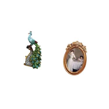 Imagem de Fenteer Coleção Elegante de Esculturas de Animais de Pavão E Molduras de Resina Ornamentadas para Quarto, Escritório, Sala de Estar, Mesa E Decoração de Casa
