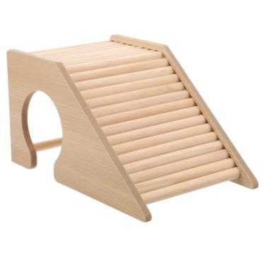 Imagem de Abaodam Brinquedo de escada de madeira para hamster, acessório de escalada multifuncional para playground de hamster, suave e treinamento para animais de estimação, como gerbos e camundongos