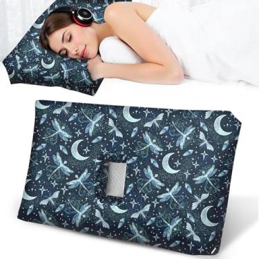 Imagem de Travesseiro de piercing de orelha para pessoas que dormem de lado, travesseiro com orifício de ouvido para CNH e dor de ouvido, inflamação de ouvido, pressão de inflamação, travesseiro de dormir