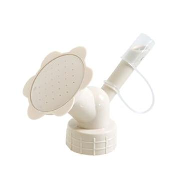 Imagem de Aspersor de tampa de garrafa de flores de jardim, bico de irrigação de cabeça dupla, lata de bonsai para mudas internas (bege)