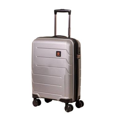 Imagem de Mala Pequena De Bordo Navegat Expansível Cinza Metálico Rodas Duplas Cadeado Tsa Polipropileno