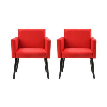 Imagem de Kit 2 Poltronas Luca Estilo Retrô Decorativa - Vermelho - Cor: Vermelho