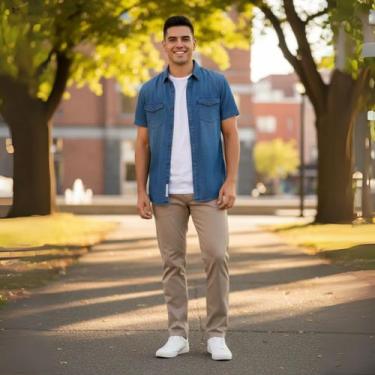 Imagem de Calça Sarja Masculina Calca Masculino Com Lycra Elastano do 36 ao 56 -