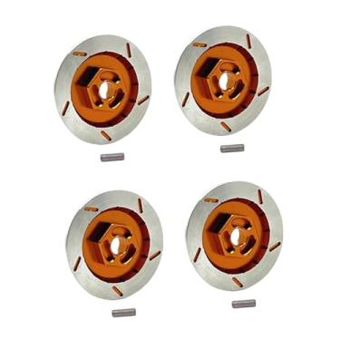 Imagem de Generic 4 discos de freio de roda RC 1/12 com encaixe hexagonal de 12 mm em alumínio para decoração de carros de modelismo MN128, Ouro