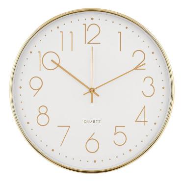 Imagem de Relógio De Parede Decorativo 30Cm Luxo Moderno Dourado