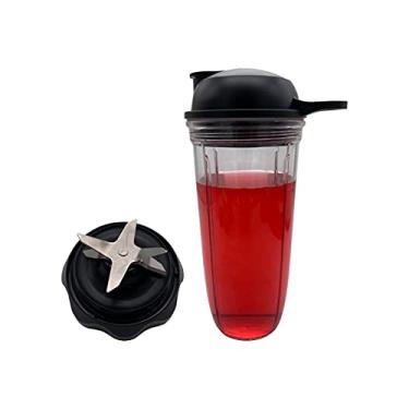 Imagem de eplacement Blender Combo Lâmina extrator de torção fácil com copo de 940 ml e tampa para uso, compatível com o combo de liquidificador NutriBullet NBF10500/NBF70500/ZNBF30400Z/ZNBF30500Z/NBF50400(1