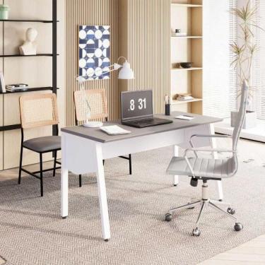 Imagem de Mesa Escrivaninha 1,35m com Tampo Chanfrado Pés Metálicos F5 - F5 Offi