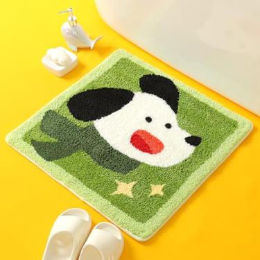 Imagem de Molesun Tapete de banho fofo de cachorro, tapete de banheiro antiderrapante macio tapete de chuveiro engraçado de microfibra absorvente de água tapetes felpudos para quarto de crianças, quarto
