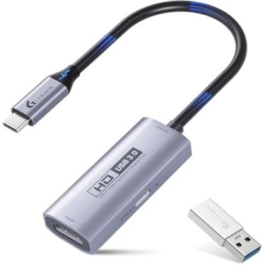 Imagem de Guermok Placa de captura de vídeo USB 3.0 com PD 100W, 1080p a 60FPS HDMI para USB-A/C cartão de captura com adaptador tipo C, dispositivos de streaming para Oculus/Quest 3/iPad/MacOS/Switch/PS4 5
