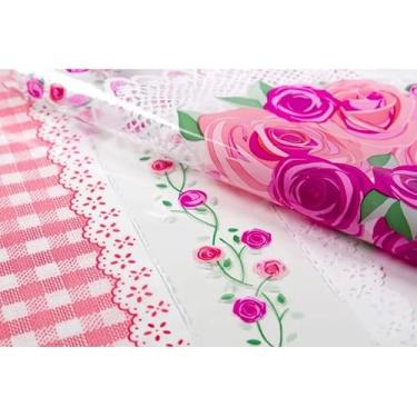 Imagem de Toalha de Mesa de Plástica Forro de mesa cristal estampada e impermeável, para mesas 4,6,8 cadeiras(Cristal Light Luna,8 cadeiras 2,50x1,40)