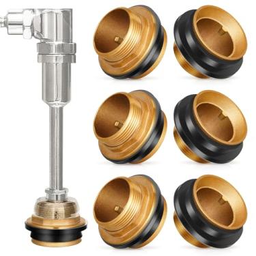 Imagem de Zonon Conjunto de 6 peças de válvula de descarga para armário de latão para kit de reparo de mictório de vaso sanitário (3,5 cm)