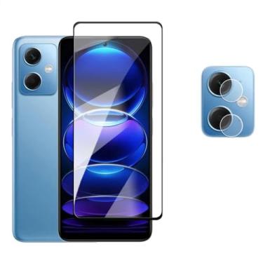 Imagem de DLMTVO Para Redmi Note 12, vidro temperado 4 em 1 2,5D cobertura completa película protetora de tela
