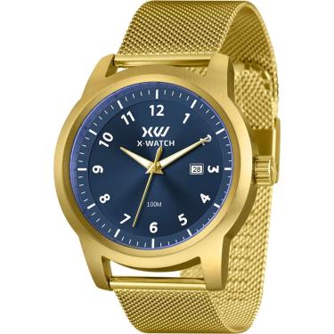 Imagem de Relógio X-Watch Masculino Ref: Xmgs1049 D2kx Casual Mesh Dourado