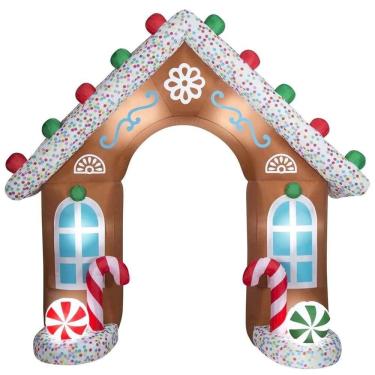 Imagem de Arco De Natal Inflavel Grande Enfeite Portal Natalina Luz Iluminação Casa Decoração Final De Ano Shopping Loja Festa