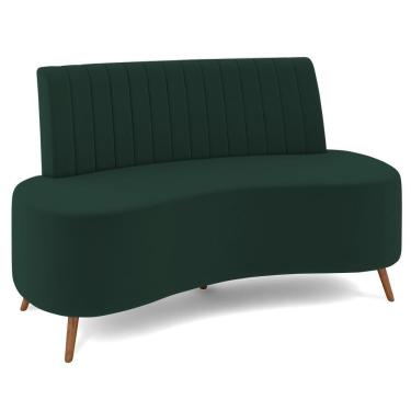Imagem de Sofá 2 Lugares Para Sala Living 135cm Pés Palito Tamar K04 Veludo Verde - Mpozenato