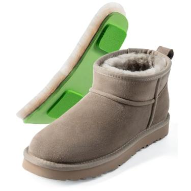 Imagem de Mel&Syd Botas Femininas 100% Pele De Carneiro Australiana - Palmilha Espuma Viscoelástica Atualizada, Camurça Impermeável, Ultra Mini Antiderrapante, Bota Confortável Para Inverno, Plataforma Tornoz