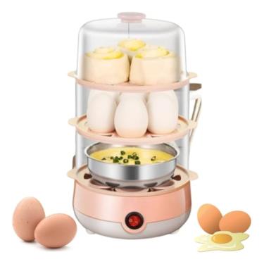 Imagem de Cozedor Elétrico Multifuncional 110V Triplo Nível – Cozinha 21 Ovos, Milho, Leite e Legumes a Vapor – Automático, Rápido e Prático(COZEDOR 3 ANDARES,110V)