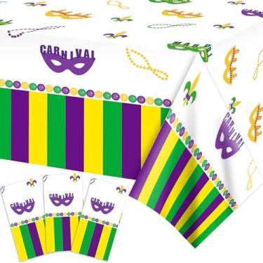Imagem de Adirasenotek 3 peças de decoração de mesa de carnaval de carnaval decorações de festa de carnaval decorações de carnaval decorações de mesa de plástico toalha de mesa decorações de baile de máscaras