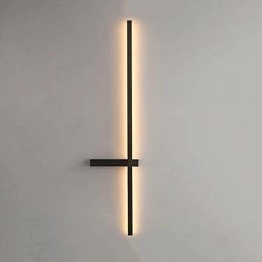 Imagem de Luminária De Parede Com Abajur De Acrílico - Luminária De Parede De Tira Moderna Luminária De Parede Led De 8 W Simples Sala De Estar Luzes De Atmosfera Longa Cozinha Pingente, One Color, Right