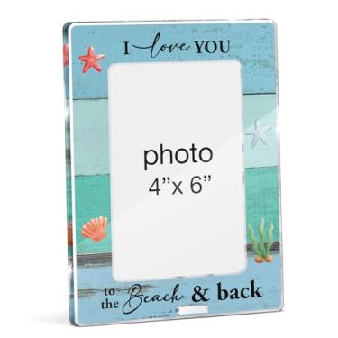 Imagem de FTRBXT Porta-retrato de praia para casais, presente para casais, tema náutico, amor costeiro, acrílico, 10 x 15 cm