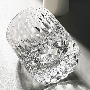 Imagem de suigetsu Copo de uísque de cristal cortado à mão 320 ml estilo Edo Copos de uísque -Cocktail-Vodka-Beer Copos de bebida em caixa de presente (clássico claro)