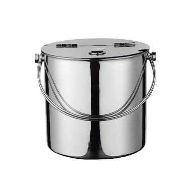 Imagem de balde de vinho Balde de gelo tipo aço inoxidável engrossado com tampa flip e alça transporte Negócios família metal para festas Banheira bebidas Baldes champanhe Refrigerador de cerveja(3L)