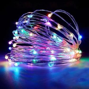Imagem de Cordão de luzes à prova d'água para decoração de quarto, casamento, festa e feriado - 20/30/100 luzes de LED, uso interno/externo, para decoração de casa e ambiente festivo